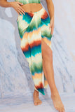 Ombre Twist Front Midi Skirt