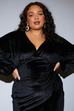 Velvet Bust Detail Maxi Dress