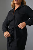 Button Up Belted Dress