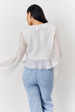 White Chiffon Frill Blouse