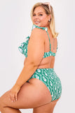 Printed High Waist High Leg Bikini Bottoms