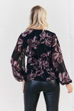Floral V Neck Frill Detail Blouse