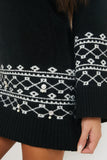 Fairisle Sleeve Detail Knit Mini Dress