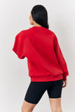 Red Fits Crew Neck Embroidered Sweatshirt