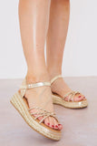 Metallic Knot Front Wedges