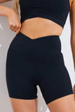 Soft Touch Crossover Waist Cycling Shorts
