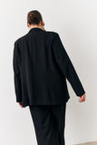 Black Relaxed Pocket Detail Blazer