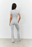 Sculpting Short Sleeve Wide Leg Jumpsuit