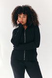 Rib Knit Zip Up Co-Ord Hoodie