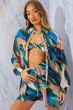 Abstract Print Chiffon Shirt
