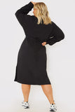 Belted Midi Sweater Dress��