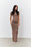 Sculpting Fold Over Waistband Maxi Skirt