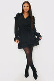 Tie Chiffon Frill Mini Dress