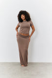 Sculpting Fold Over Waistband Maxi Skirt