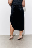 Black Velvet Midi Skirt