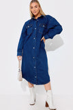 Denim Midi Shirt Dress