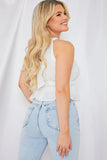 Shirred Waist Crop Top