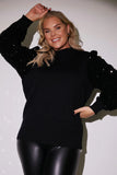 Velvet Sequin Balloon Sleeve Jumper
