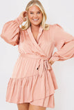 Satin Frill Hem Mini Dress