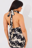 Floral Print Cowl Neck Maxi Dress
