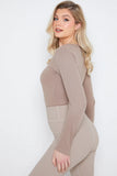 Long Sleeved Ribbed Square Neck Bodysuit