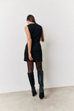 Black Tailored Button Through Mini Dress