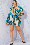 Abstract Print Chiffon Shirt