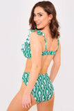 Printed High Waist High Leg Bikini Bottoms