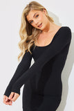 Scoop Neck Rib Midaxi Dress