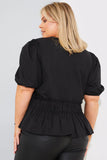 Cotton Frill Peplum Blouse