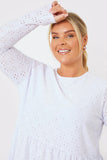 BRODERIE LONG SLEEVE SMOCK TOP