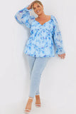 FLORAL RUCHED BUST SMOCK TOP
