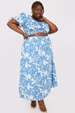 Floral Print Puff Sleeve Crop Top