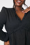 V Neck Frill Detail Blouse