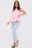 Cotton Sleeveless Peplum Blouse