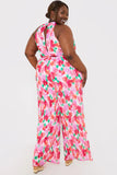 Plisse Sleeveless Wide Leg Jumpsuit