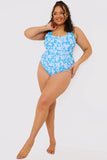 Mosaic Print Low Back Swimsuit