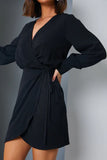 Draped Wrap Mini Dress