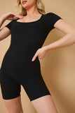Built-In Bra Short Sleeve Sculpt and Control Short Unitard