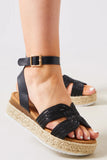 Embellished Flatform Espadrille Wedges