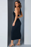 Asymmetric Ring Detail Midi Dress