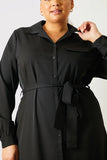 Button Up Belted Dress
