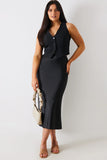Satin Midi Skirt