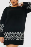Fairisle Sleeve Detail Knit Mini Dress