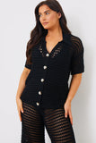 Crochet Button Down Co-Ord Shirt
