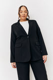 Black Relaxed Pocket Detail Blazer