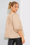 Cotton Puff Sleeve Tie Back Blouse