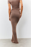 Sculpting Fold Over Waistband Maxi Skirt