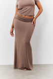 Sculpting Fold Over Waistband Maxi Skirt