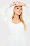 Shirred Button Down Blouse